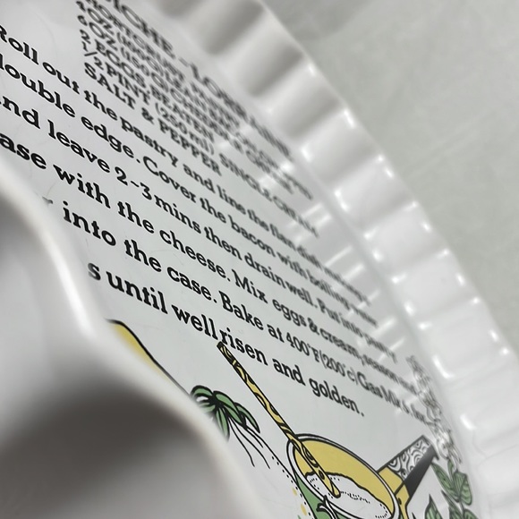 Vintage Quiche Lorraine Recipe Pie Plate bakeware Ulster Ceramics Ireland - Picture 6 of 16